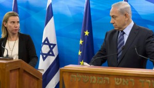 European Union foreign policy chief Federica Mogherini attends a media conference  with Israeli Prime Minister Benjamin Netanyahu in Jerusalem