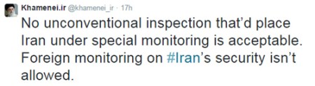 Iran-Khamenei-Rejects-Inspections-Tweets