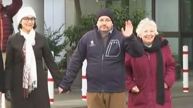Washington Post reporter Jason Rezaian, center, appears with his wife Yeganeh Salehi and mother Mary Reazaian in Germany on January 20, 2016, following his release from Iranian custody (screen capture: YouTube) Washington Post reporter Jason Rezaian, center, appears with his wife Yeganeh Salehi and mother Mary Reazaian in Germany on January 20, 2016, following his release from Iranian custody (screen capture: YouTube)
