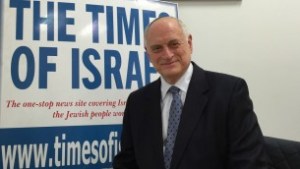 Malcolm Hoenlein, the executive vice chairman of the Conference of Presidents of Major American Jewish Organizations, at The Times of Israel's Jerusalem offices on February 2, 2016 (Amanda Borschel-Dan/The Times of Israel)