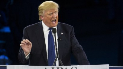 Republican presidential candidate Donald Trump speaks at the 2016 American Israel Public Affairs Committee (AIPAC) Policy Conference at the Verizon Center, on Monday, March 21, 2016, in Washington. (AP Photo/Evan Vucci)