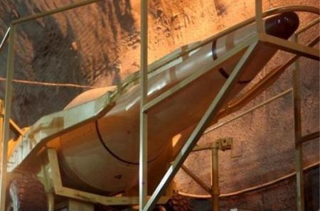 A missile is seen inside an underground missile base for Iran's Islamic Revolutionary Guards Corps (IRGC) Aerospace Force at an undisclosed location in this undated handout photo courtesy of Fars News. REUTERS/farsnews.com/Handout via Reuters