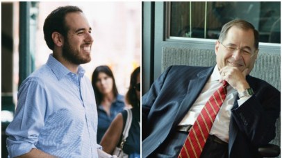Oliver Rosenberg, left, challenged Jerry Nadler, who has been a congressman since 1993. (Courtesy of Rosenberg campaign/Mike Coppola/WireImage for NARAS/Getty Images via JTA)