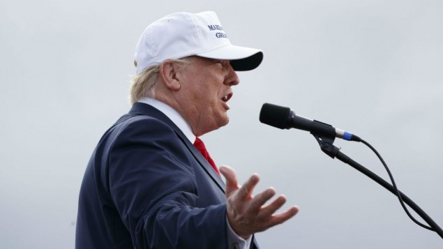 Republican presidential candidate Donald Trump speaks during a campaign rally, Wednesday, Oct. 12, 2016, in Lakeland, Florida. (AP Photo/Evan Vucci)