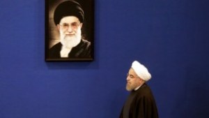 Iranian President Hassan Rouhani gives a press conference in Tehran on Jaunary 17, 2017, to mark the first anniversary of the implementation of the  nuclear deal. (AFP/Atta Kenare)