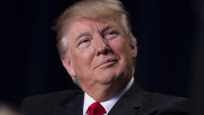President Donald Trump listens as he is introduced during the National Prayer Breakfast, Thursday, Feb. 2, 2017, in Washington. (AP Photo/Evan Vucci)