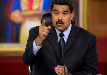 Venezuela's President Nicolas Maduro, speaks during a press conference with international and national press at Miraflores presidential palace in Caracas, Venezuela, Wednesday, Jan. 18, 2017. Maduro speaks about the economic war his government have faced and measures to stabilize economy. (AP Photo/Ariana Cubillos)