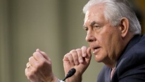 Secretary of State-designate Rex Tillerson testifies on Capitol Hill in Washington, Wednesday, Jan. 11, 2017, at his confirmation hearing before the Senate Foreign Relations Committee. (AP Photo/Steve Helber)