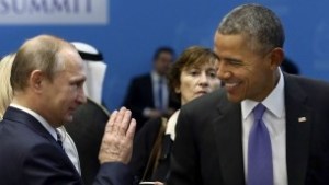 In this Monday, Nov. 16, 2015 file photo, US President Barack Obama, right, talks with Russian President Vladimir Putin prior to a session of the G-20 Summit in Antalya, Turkey. (Kayhan Ozer/Anadolu Agency via AP, Pool)