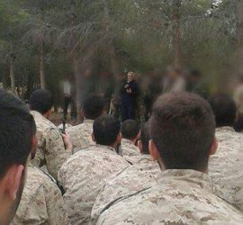 Soleimani addressing Hizbullah fighters in the Latakia region of Syria.