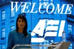 U.S. Ambassador to the United Nations Nikki Haley speaks about the Iran nuclear deal at the American Enterprise Institute in&nbsp;Washington