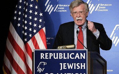 Former US ambassador to the U.N. John Bolton speaks at the Republican Jewish Coalition Saturday, March 29, 2014, in Las Vegas. (AP/Julie Jacobson)