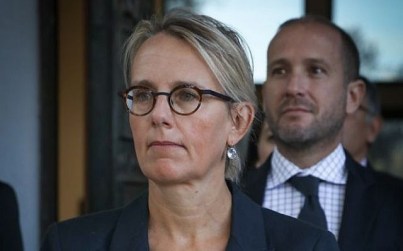 Helene Le Gal during a ceremony for new ambassadors at the President's residence in Jerusalem, December 12, 2016. (Isaac Harari/FLASH90)