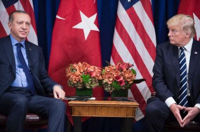 Turkey's President Recep Tayyip Erdogan and US President Donald Trump, in New York in September 2017