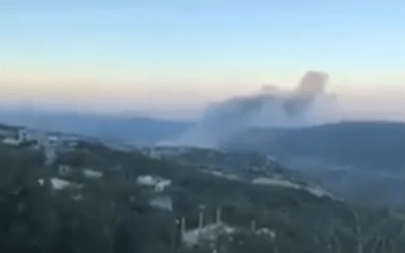 A screen capture from a video purporting to show the aftermath of an Israeli strike on a research facility in the Masyaf area of northwest Syria on July 22, 2018. (Screen capture: Twitter)