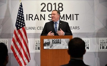 US Secretary of State Mike Pompeo speaks at the United Against Nuclear Iran Summit in New York on September 25, 2018. (AFP PHOTO / MANDEL NGAN)