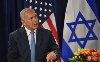 Prime Minister Benjamin Netanyahu speaks during a meeting with US President Donald Trump (out of frame) on September 26, 2018 in New York on the sidelines of the UN General Assembly. (AFP PHOTO / Nicholas Kamm) Prime Minister Benjamin Netanyahu speaks during a meeting with US President Donald Trump (out of frame) on September 26, 2018 in New York on the sidelines of the UN General Assembly. (AFP PHOTO / Nicholas Kamm)