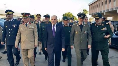 Amir Hatami, Iranian Defence Minister, during a visit to Damascus