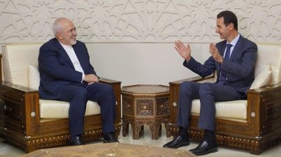 President of Syria Bashar Hafez al-Assad and Iranian Foreign Minister Mohammad Javad Zarif 