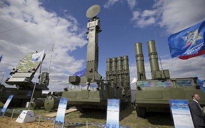 In this August 27, 2013, photo, a Russian air defense system missile system Antey 2500, or S-300 VM, is on display at the opening of the MAKS Air Show in Zhukovsky outside Moscow, Russia. (AP Photo/Ivan Sekretarev, file)