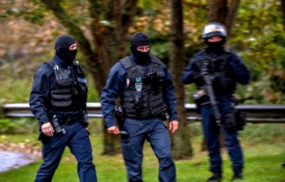 Around 200 French police launched a dawn anti-terror raid on one of the biggest Shiite Muslim centres in France, the Zahra Centre (AFP Photo/Philippe HUGUEN)