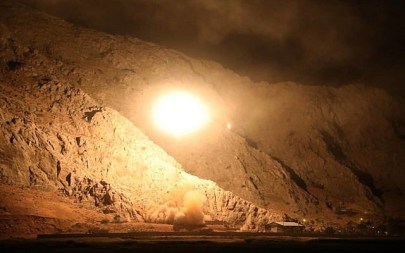 In this photo released on Oct. 1, 2018, by the Iranian Revolutionary Guard, a missile is fired from city of Kermanshah in western Iran targeting the Islamic State group in Syria (Sepahnews via AP)