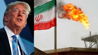 US President Trump and an Iranian oil rig (Photo: AP, Reuters)