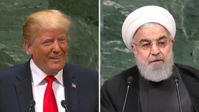 US President Trump; Iran President Rouhani