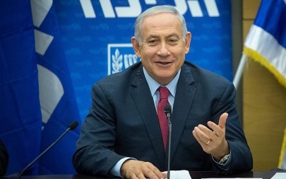 Prime Minister Benjamin Netanyahu leads a Likud faction meeting in the Israeli parliament on November 26, 2018. (Miriam Alster/Flash90)
