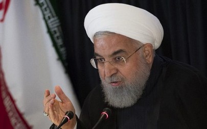 Iranian President Hassan Rouhani speaks during a press conference in New York on September 26, 2018, on the sidelines of the United Nations General Assembly (AFP Photo/Jim Watson)
