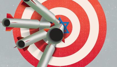 Illustration on Hezbollah attacks on Israel by Linas Garsys/The Washington Times