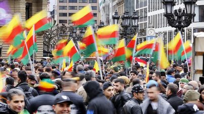 Kurds protesting against Erdogan in Germany (Photo: AP))