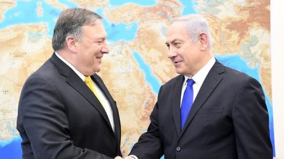 US Secretary of State Mike Pompeo (L) and Prime Minister Netanyahu 