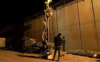 The Israeli military drills into the soil south of the Lebanese border in an effort to locate and destroy Hezbollah attack tunnels that it says entered Israeli territory, on December 5, 2018. (Israel Defense Forces) The Israeli military drills into the soil south of the Lebanese border in an effort to locate and destroy Hezbollah attack tunnels that it says entered Israeli territory, on December 5, 2018. (Israel Defense Forces)