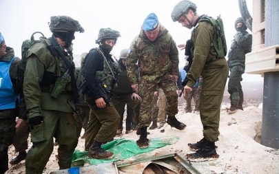 Israeli soldiers show UNIFIL commander Maj. Gen. Stefano Del Col a Hezbollah tunnel that penetrated Israeli territory from southern Lebanon on December 6, 2018. (Israel Defense Forces)