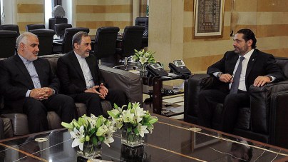 Lebanese PM Hariri and Iranian officials in Beirut (Photo: EPA) (Photo: EPA)