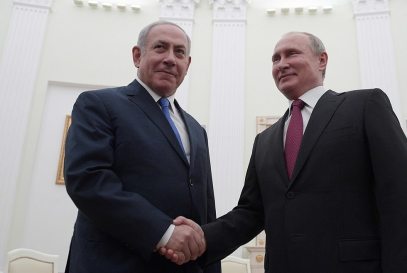 Benjamin Netanyahu and Vladimir Putin meeting in Moscow