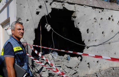 Home in Ashkelon that suffered a direct hit from a rocket fired from Gaza (Photo: AFP)