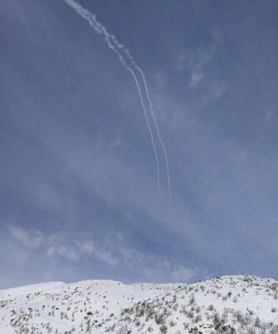 Iron Dome intercepts rockets over Mount Hermon (Photo: Attila Somfalvi)