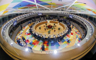 European Union leaders attend a round table meeting at an EU summit in Brussels, December 14, 2018. (Stephanie Lecocq, Pool Photo via AP)