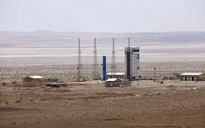 Illustrative: This picture released by the official website of the Iranian Defense Ministry on Thursday, July 27, 2017, claims to show the Simorgh satellite-carrying rocket, center, before being launched into space from Imam Khomeini National Space Center in an undisclosed location, Iran. (Iranian Defense Ministry via AP) Illustrative: This picture released by the official website of the Iranian Defense Ministry on Thursday, July 27, 2017, claims to show the Simorgh satellite-carrying rocket, center, before being launched into space from Imam Khomeini National Space Center in an undisclosed location, Iran. (Iranian Defense Ministry via AP)