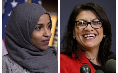 This combination of 2018 photos shows Reps.-elect Ilhan Omar, D-Minn., left, and Rashida Tlaib, D-Mich., in Washington. On Friday, Dec. 21, 2018 The two became the first and only Muslim women elected to Congress in 2018. (AP Photo/Carolyn Kaster,)