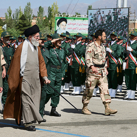Iranian Supreme Leader Khamenei at a military parade 