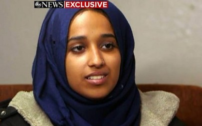 Hoda Muthana, a US-born former Islamic State propagandist, who is being barred from returning to the US (Screen capture/ABC News)