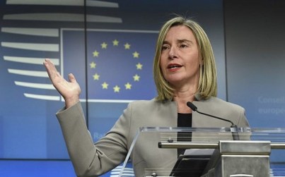 High Representative of the European Union for Foreign Affairs and Security Policy Federica Mogherini gives a joint press conference during a Foreign Affairs Ministerial meeting at the EU headquarters in Brussels on January 21, 2019. (John Thys/AFP)