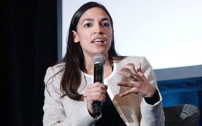 Democratic Representative Alexandria Ocasio-Cortez of New York on stage during the 2019 Athena Film Festival at Barnard College in New York City, March 3, 2019. (Lars Niki/Getty Images for The Athena Film Festival via JTA)