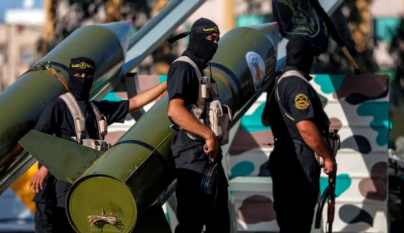 Members of the Palestinian Islamic Jihad movement march during a military parade, Gaza City, Gaza, October 4, 2018.