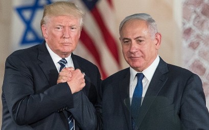 US President Donald Trump, left, and Prime Minister Benjamin Netanyahu shake hands at the Israel Museum in Jerusalem on May 23, 2017. (Yonatan Sindel/Flash90) US President Donald Trump, left, and Prime Minister Benjamin Netanyahu shake hands at the Israel Museum in Jerusalem on May 23, 2017. (Yonatan Sindel/Flash90)
