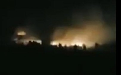 Explosions at the Aleppo airport allegedly caused by Israeli strikes on March 27 2019 (Screencapture/Twitter)
