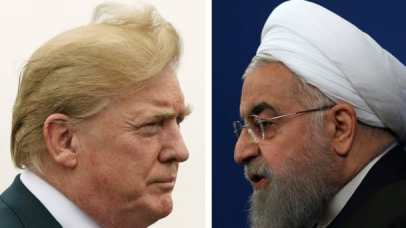 A combination of pictures showing U.S. President Donald Trump and Iranian President Hassan Rohani.
